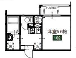 京王相模原線 京王堀之内駅 徒歩12分の賃貸アパート 3階1Kの間取り