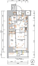 ＳＹＦＯＲＭＥ ＭＡＣＨＩＤＡ 13階1LDKの間取り