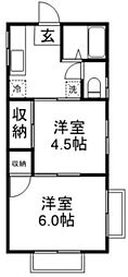 ウイングカトー 2Kの間取図画像