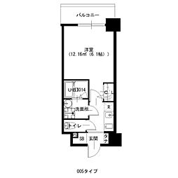 JR東海道・山陽本線 千里丘駅 徒歩5分の賃貸マンション 5階1Kの間取り