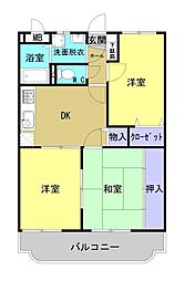 シャトーレK&T 3DKの間取図画像
