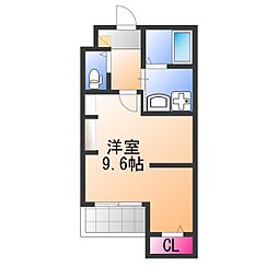 九間町シーエム・サンク ワンルームの間取図画像