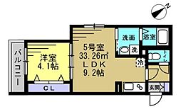 HD南柏 1LDKの間取図画像