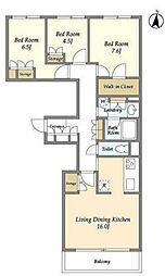KWレジデンス桜新町 3LDKの間取図画像