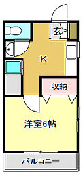 オレンジハイツ 1Kの間取図画像