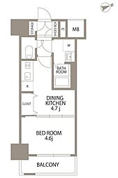 エスティメゾン門前仲町 1DKの間取図画像