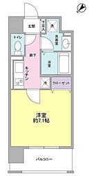 オーククレストビル 1Kの間取図画像