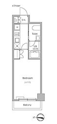 レジディア新宿イースト 1Kの間取図画像