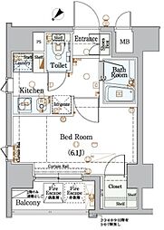 エクシム西巣鴨 1Kの間取図画像