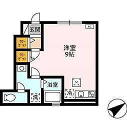 ハイツケーイチ ワンルームの間取図画像