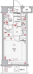 PREMIUMCUBE広尾 1Kの間取図画像