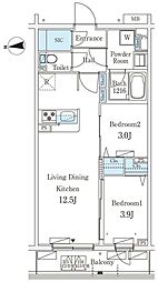 テラス杉並方南町 2LDKの間取図画像