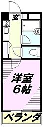 ベルウッドマンション2号館 1Kの間取図画像