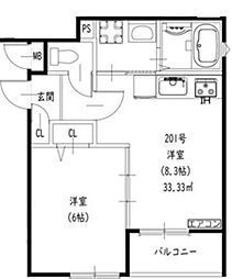 スリール萱島東 1LDKの間取図画像