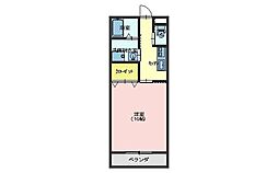 アバンセ松井 1Kの間取図画像