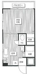 ドミール小池 1Kの間取図画像