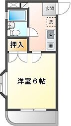エトワール国立 3階1Kの間取り