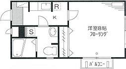 ル・クール2 1Kの間取図画像