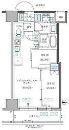 パークアクシス住吉ガーデンスクエア 2LDKの間取図画像