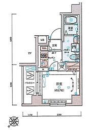 リヴシティ横濱蒔田ステーションアリーナ 1Kの間取図画像