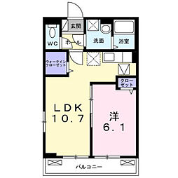 フィールドレジーナ3 1LDKの間取図画像