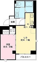 フラッツ平河町 2階1LDKの間取り