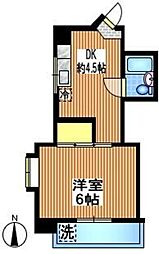 ヴィラ西東京 1DKの間取図画像