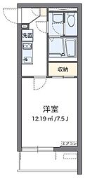 クレイノリヴェール 2階1Kの間取り