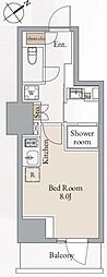 クロスレジデンス高田馬場 ワンルームの間取図画像