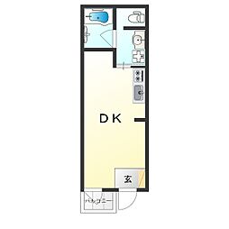 Nesta Residence 大正 1DKの間取図画像