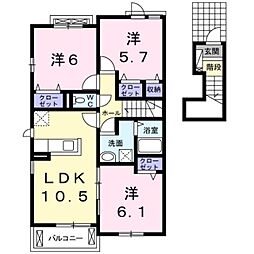 レスペランス2 3LDKの間取図画像