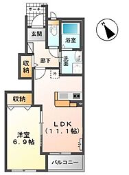 ベルデアネックス 1LDKの間取図画像