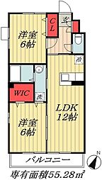 東京メトロ東西線 行徳駅 徒歩14分の賃貸アパート 1階2LDKの間取り