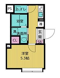 プラティーク西巣鴨クレール 3階1Kの間取り