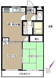 グローガーデン2 2DKの間取図画像
