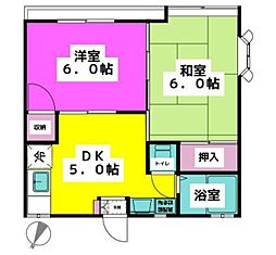 ラプラスコダマ 2DKの間取図画像