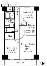 サンクレール高井戸 2LDKの間取図画像