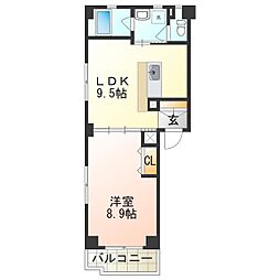 エクセレントフィールド 1LDKの間取図画像