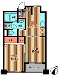 プライムアーバン勝どき 2DKの間取図画像