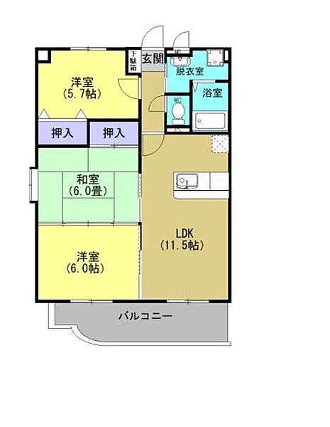 Ｃｉｒｕｅｌａ須屋 305｜熊本県合志市須屋(賃貸マンション3LDK・3階・62.79㎡)の写真 その2