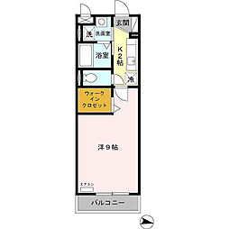 ベルブランカ 1Kの間取図画像