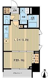HF上野入谷レジデンス 9階1LDKの間取り