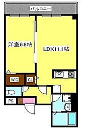 May Azurl 登戸 3階1LDKの間取り