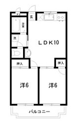 ガーデンハイツ永野2 2LDKの間取図画像