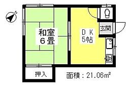 藤生苑 2階1DKの間取り