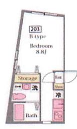 パセレーラ ワンルームの間取図画像