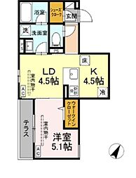 アリアリュクス 1LDKの間取図画像