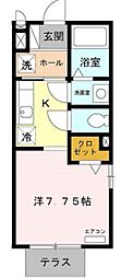 ミナージェ 1Kの間取図画像