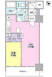 ラサンテ五反田 15階1LDKの間取り