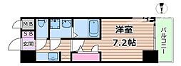 S-RESIDENCE阿波座bouncy 1Kの間取図画像